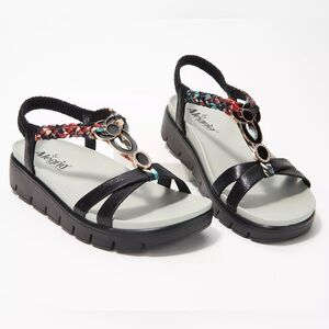 Alegria Roz Black Multi Sandals - Size 39